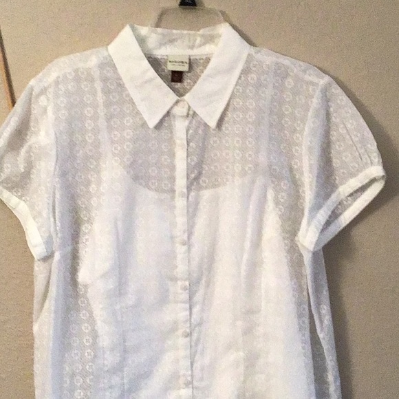 CLASIC 2 pc feminine white top with matching camisole / XL runs small - Picture 2 of 7